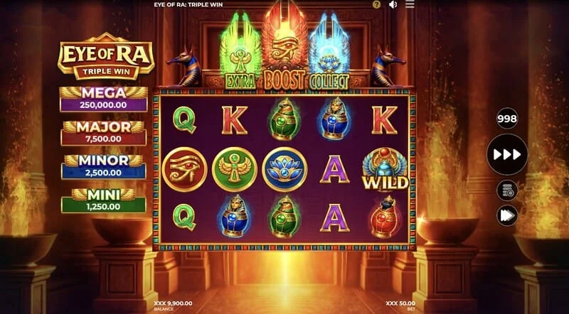 Eye of Ra Triple Win - Wild rơi trên cuộn